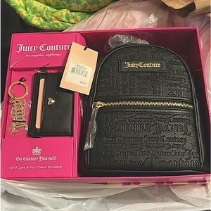 Juicy Couture Black mini backpack with wallet and keychain